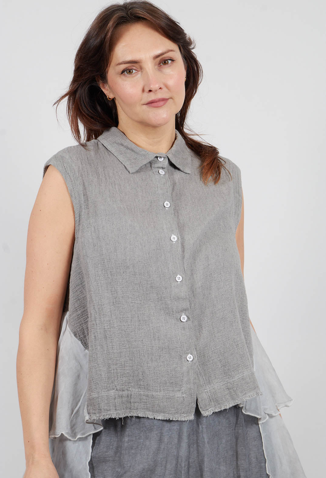 Sleeveless Gillet in Salt