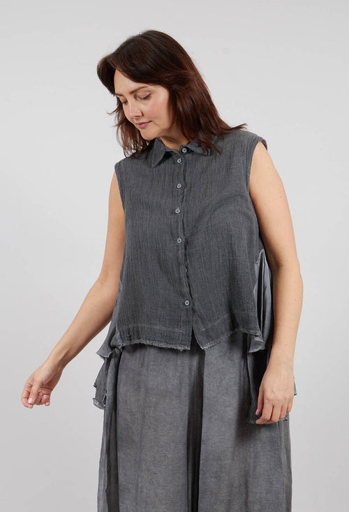 Sleeveless Gillet in Black Pepper