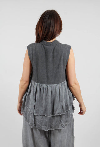 Sleeveless Gillet in Black Pepper