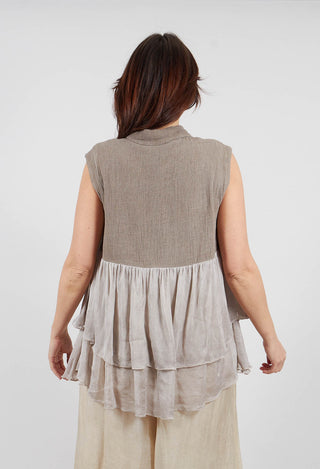 Sleeveless Gillet in Mushroom