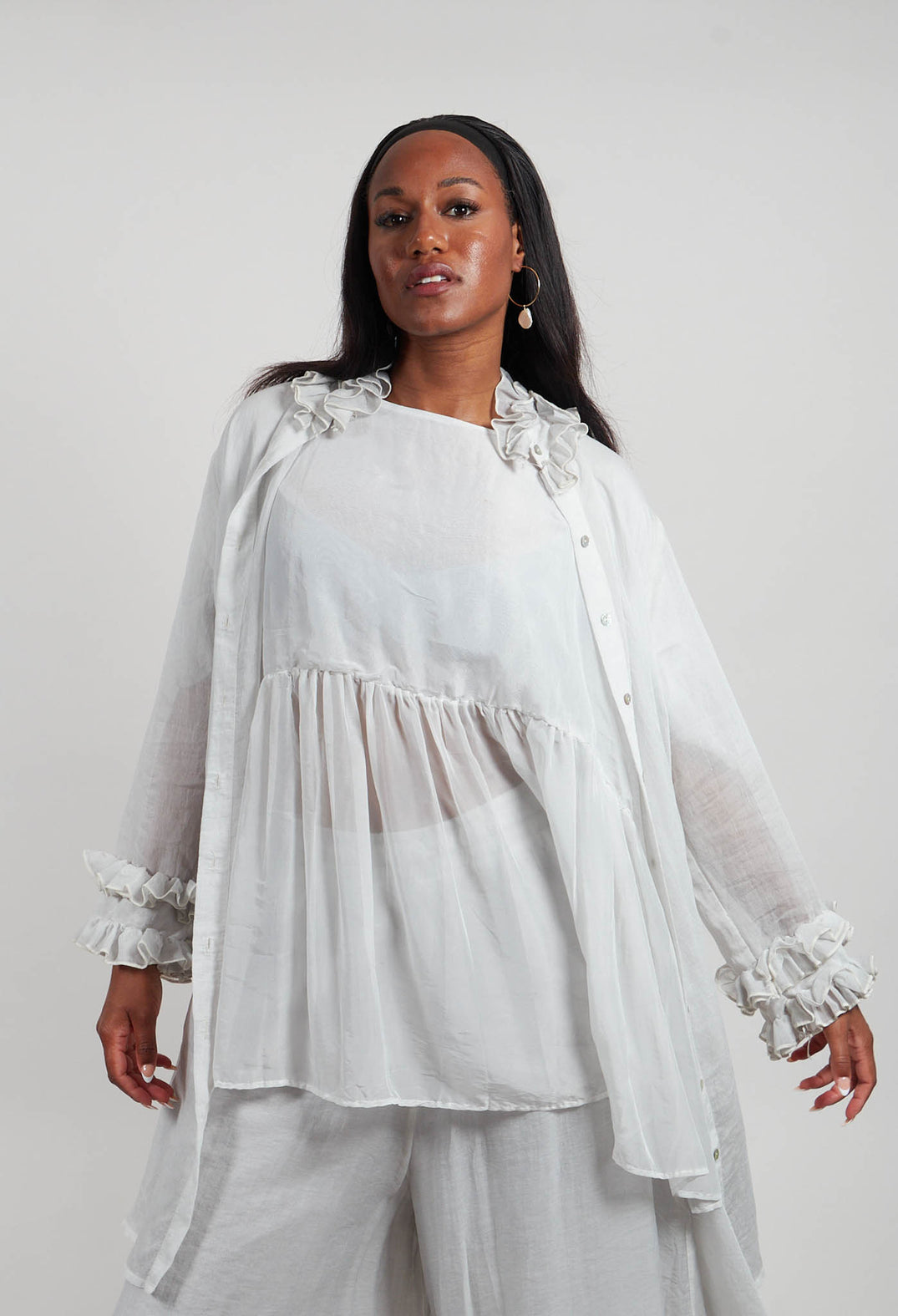 Ruffle Tunic in Salt