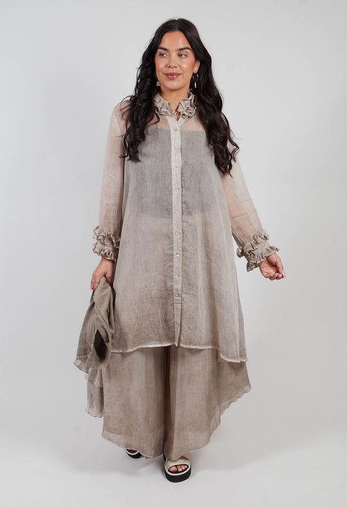 Ruffle Tunic in Mushroom