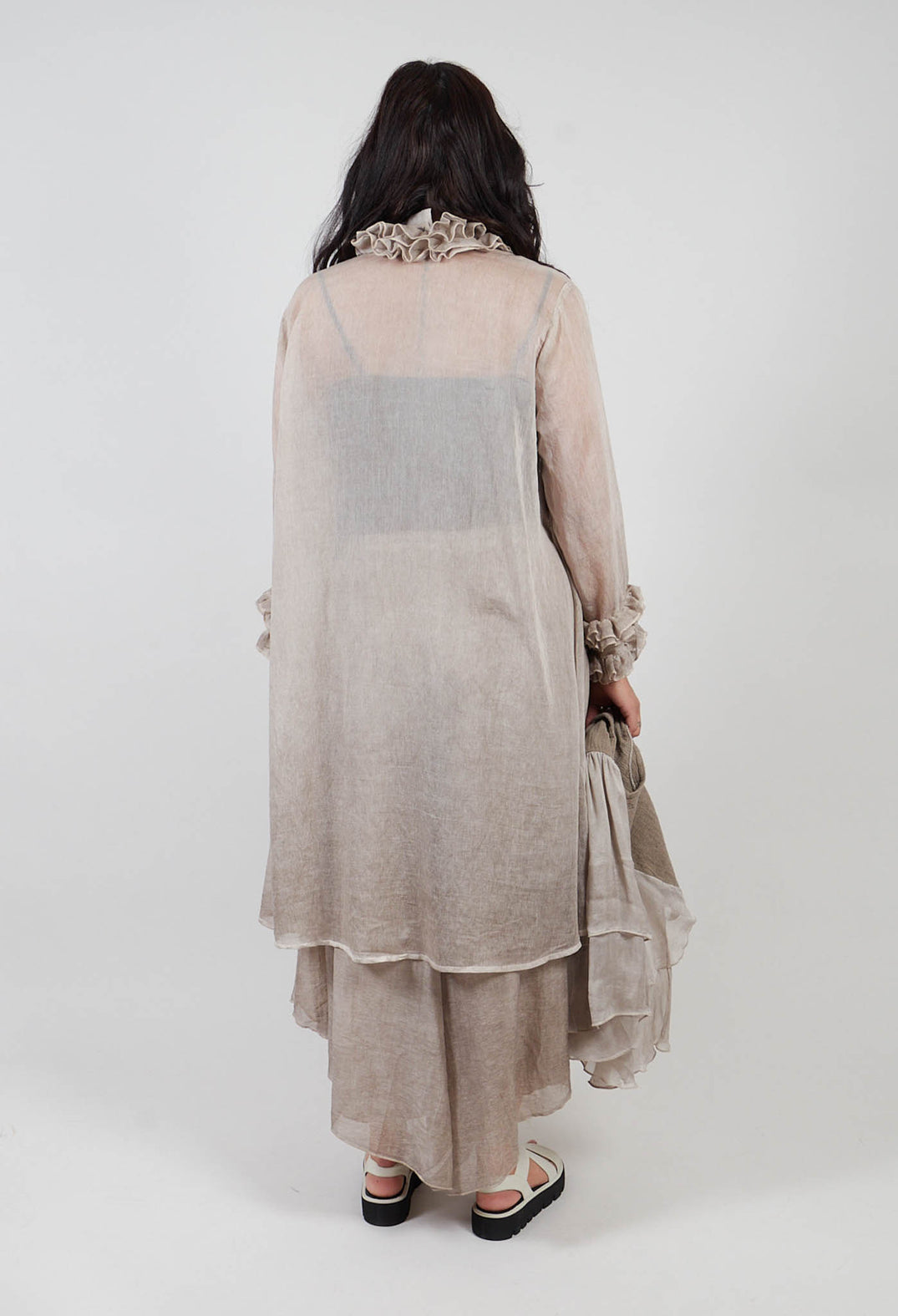 Ruffle Tunic in Mushroom