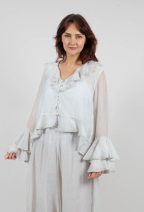 Ruffle Shirt in Salt