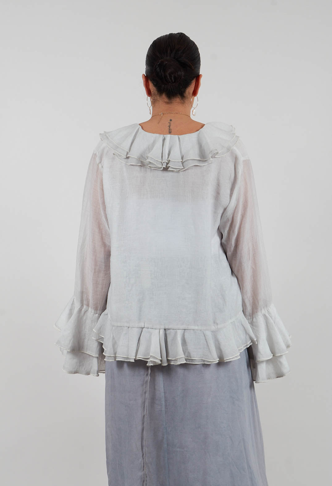Ruffle Shirt in Salt