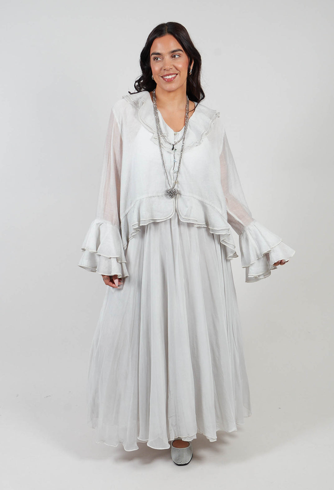 Ruffle Shirt in Salt