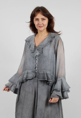 Ruffle Shirt in Black Pepper