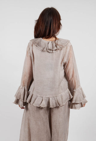 Ruffle Shirt in Mushroom