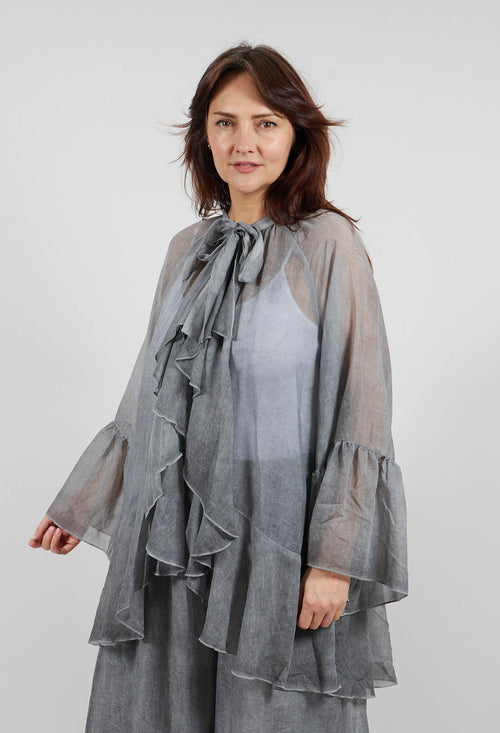 Ruffle Tunic in Black Pepper