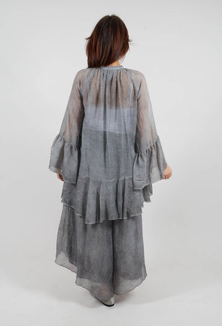 Ruffle Tunic in Black Pepper