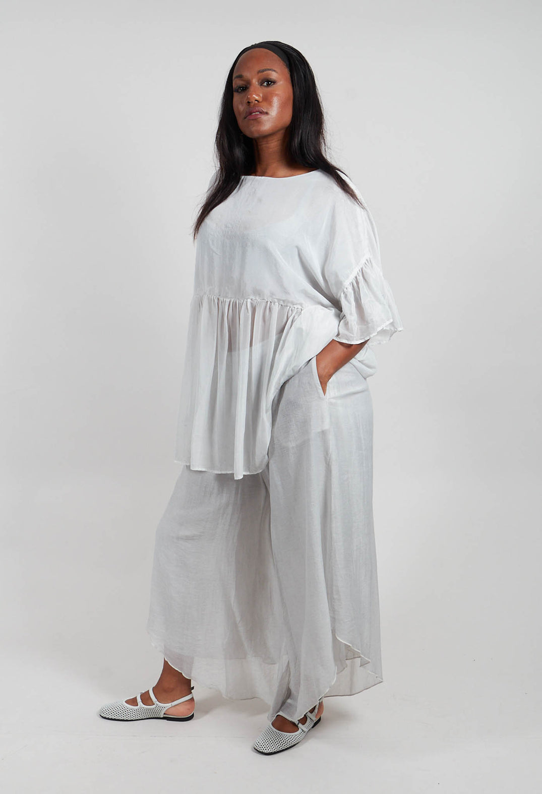 Asymmetric Trousers in Salt