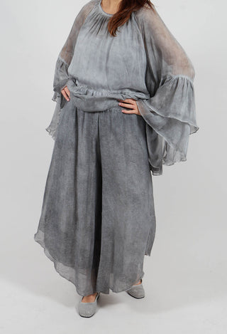 Asymmetric Trousers in Black Pepper