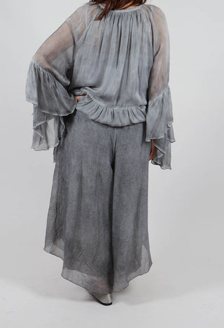 Asymmetric Trousers in Black Pepper