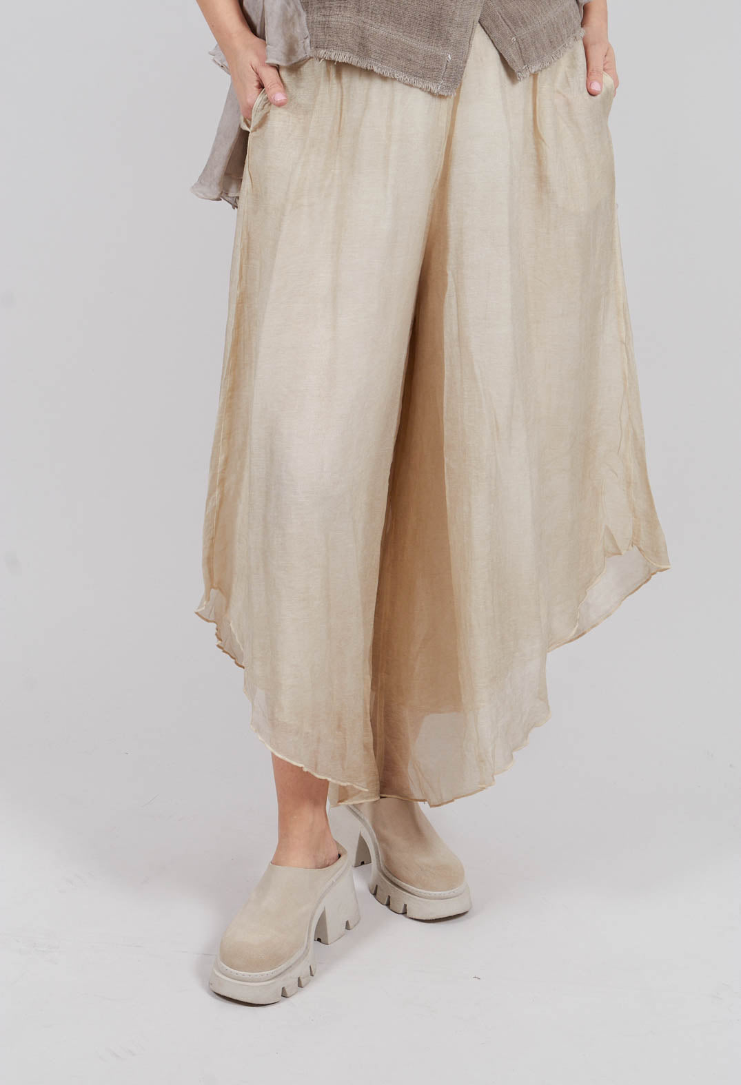 Asymmetric Trousers in Wheat