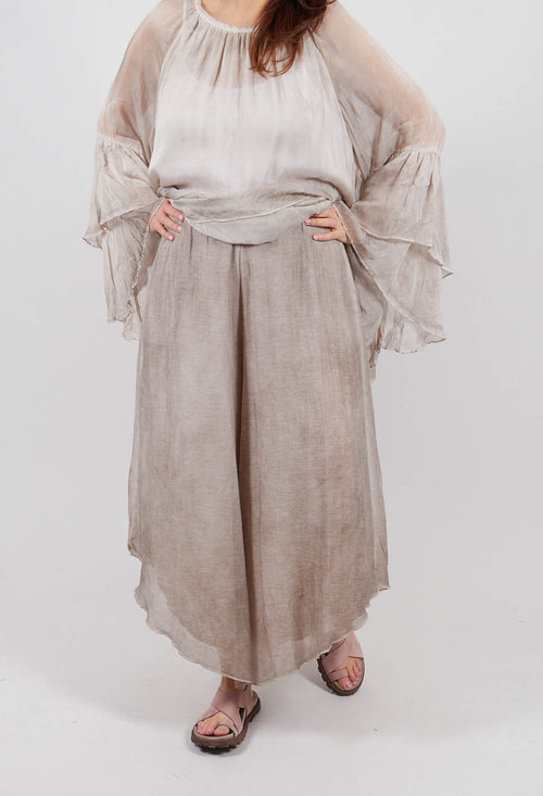 Asymmetric Trousers in Mushroom