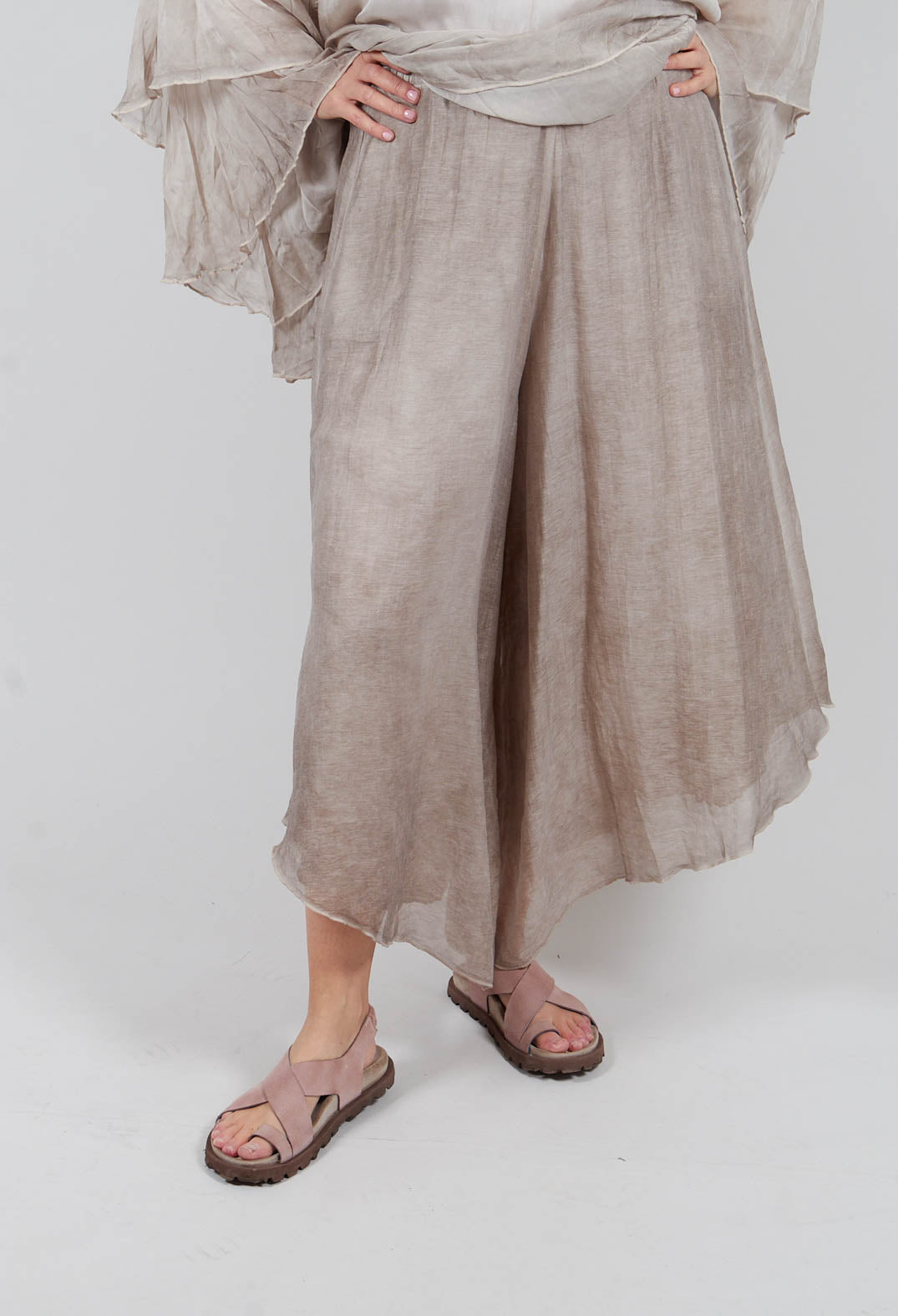 Asymmetric Trousers in Mushroom