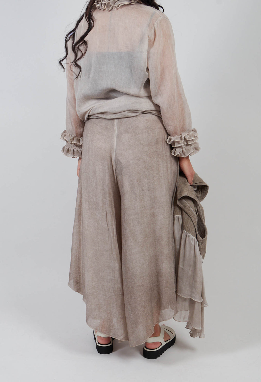 Asymmetric Trousers in Mushroom