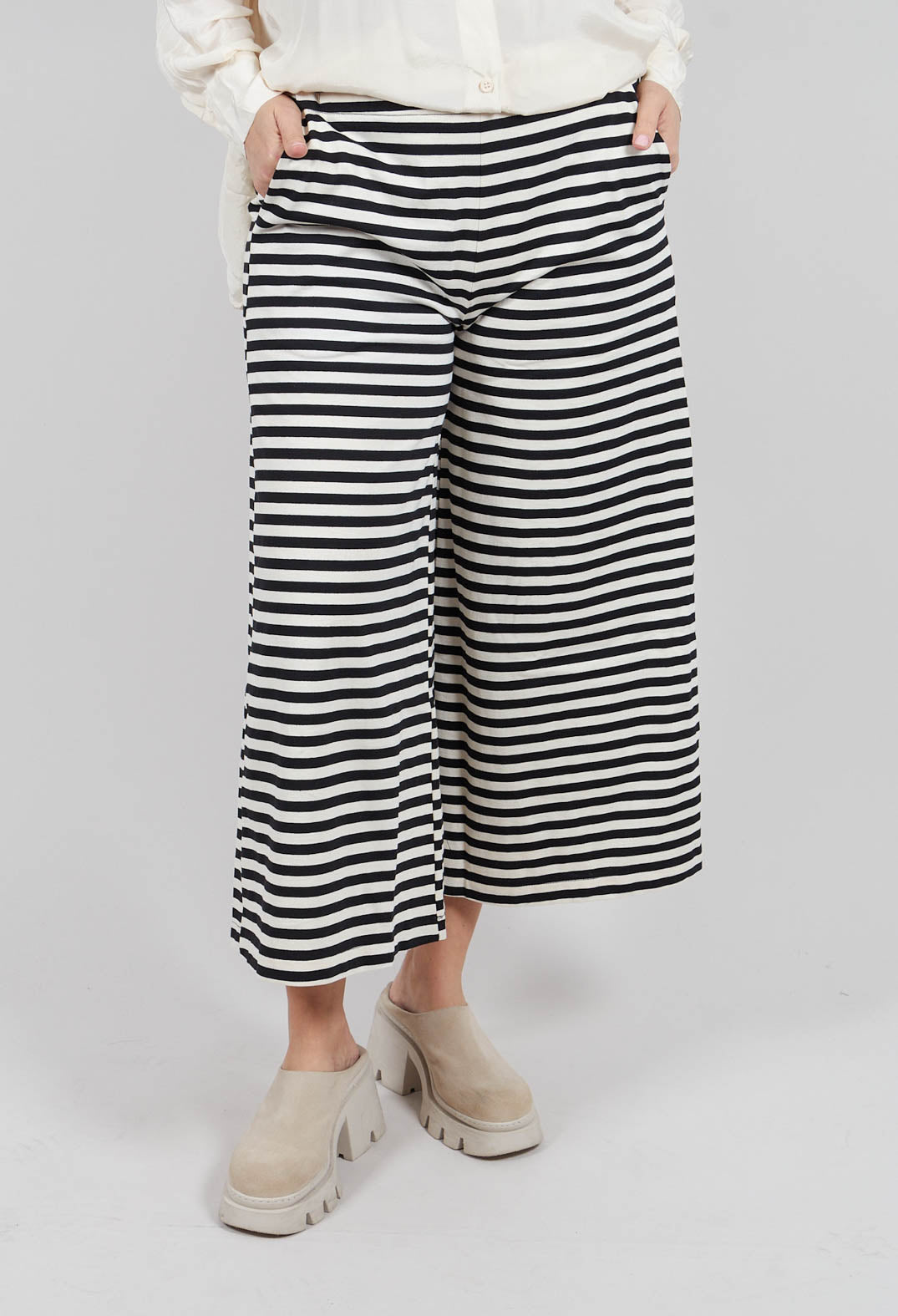 Stripe Trousers in Black and White