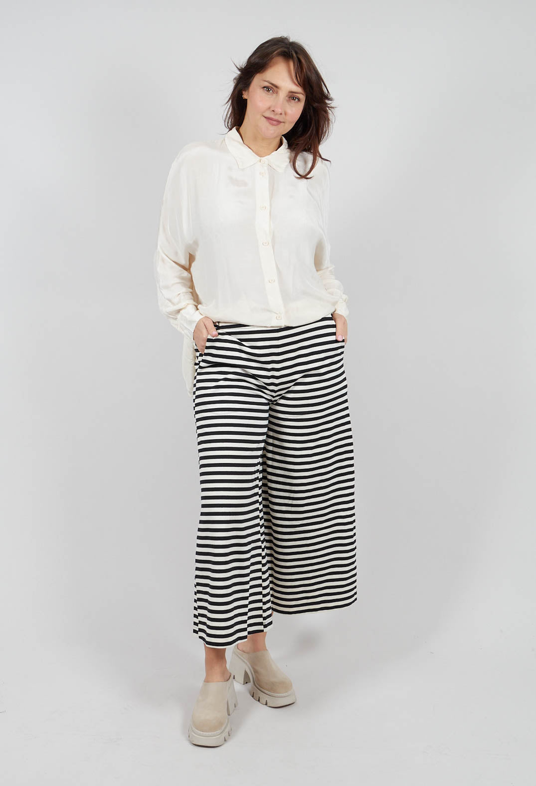 Stripe Trousers in Black and White