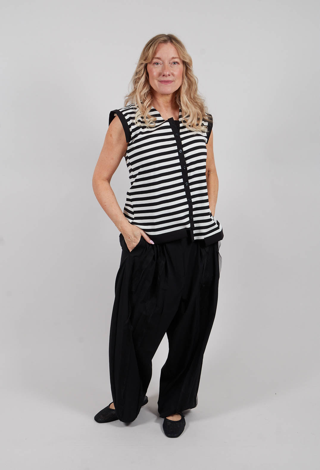 Stripe Vest in Black and White