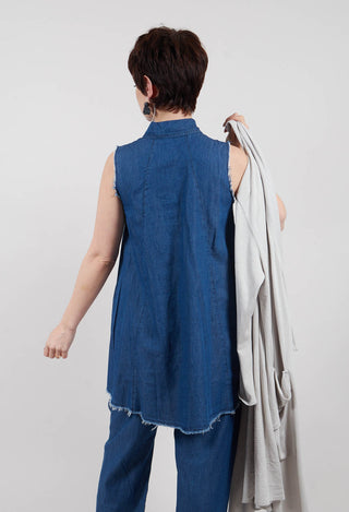 Sleeveless Vest in Indigo