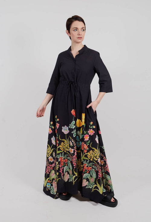 Margherita Dress in Botanico Fondo Nero