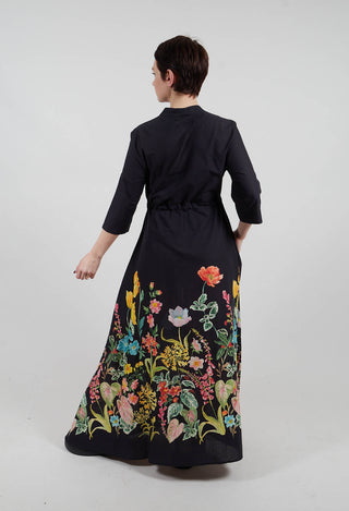 Margherita Dress in Botanico Fondo Nero