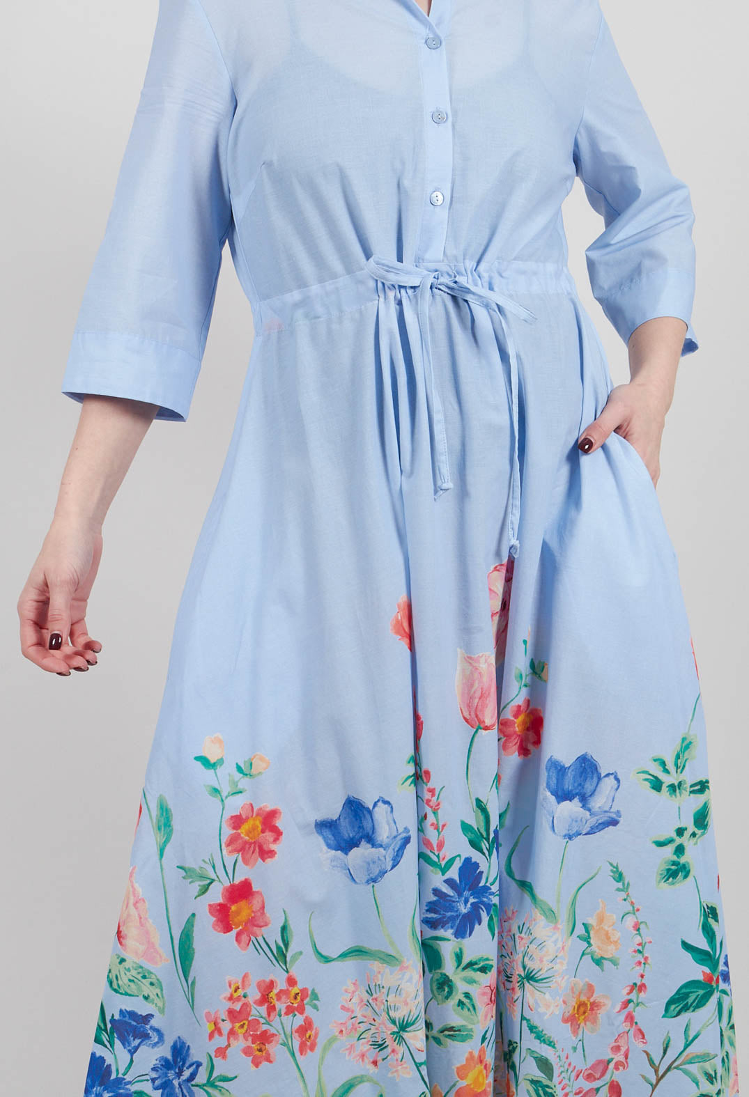 Margherita Dress in Botanico Fondo Celeste