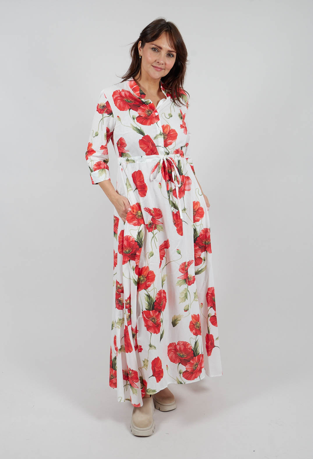 Margherita Dress in Papaveri Rossi