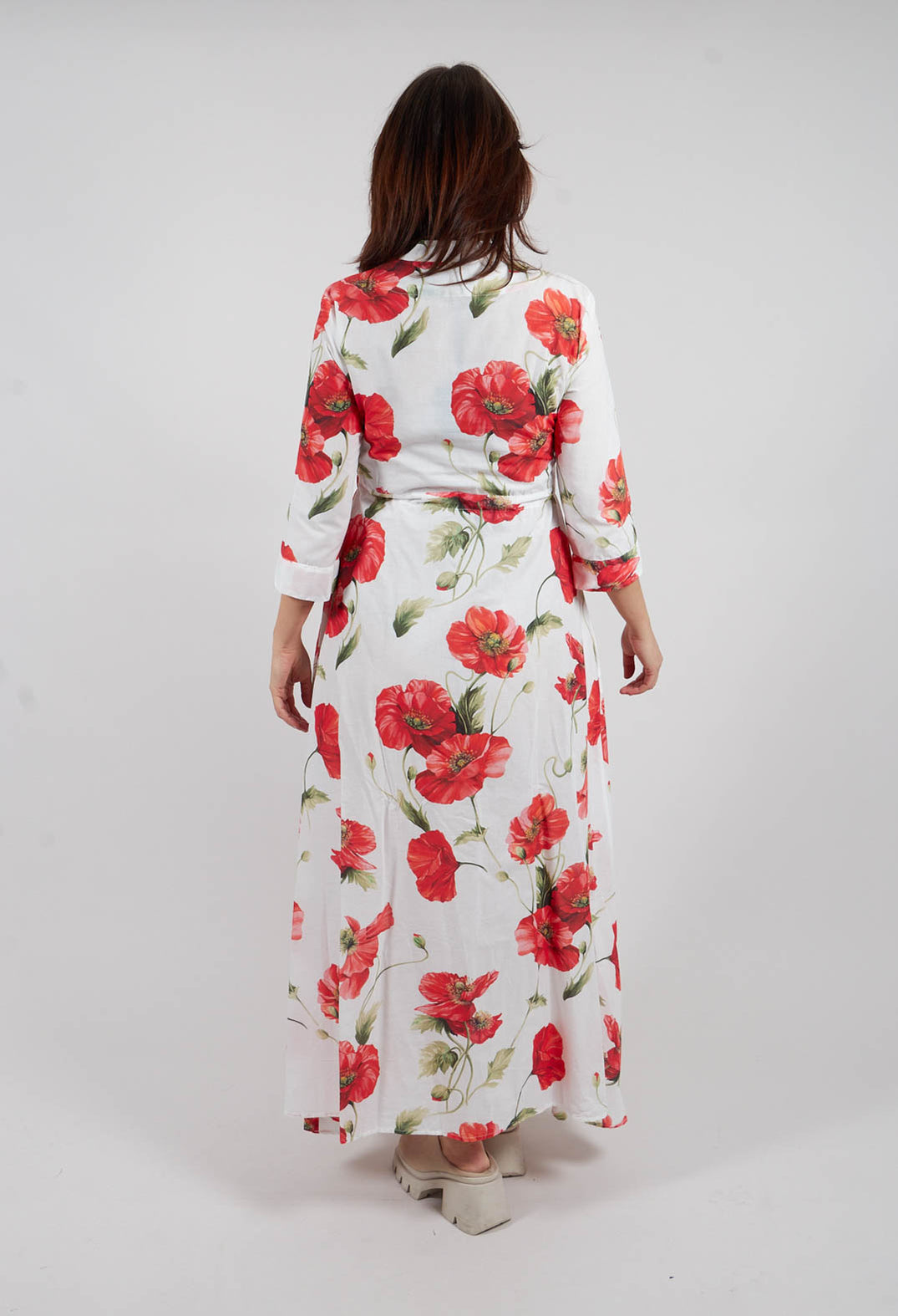 Margherita Dress in Papaveri Rossi