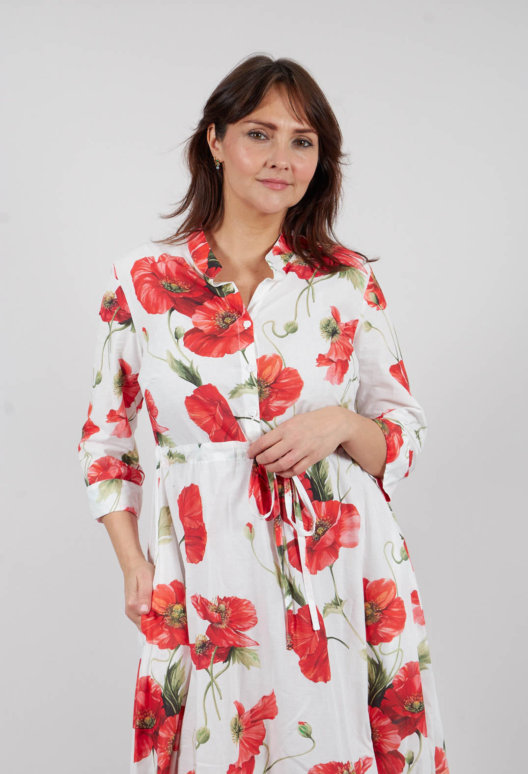 Margherita Dress in Papaveri Rossi