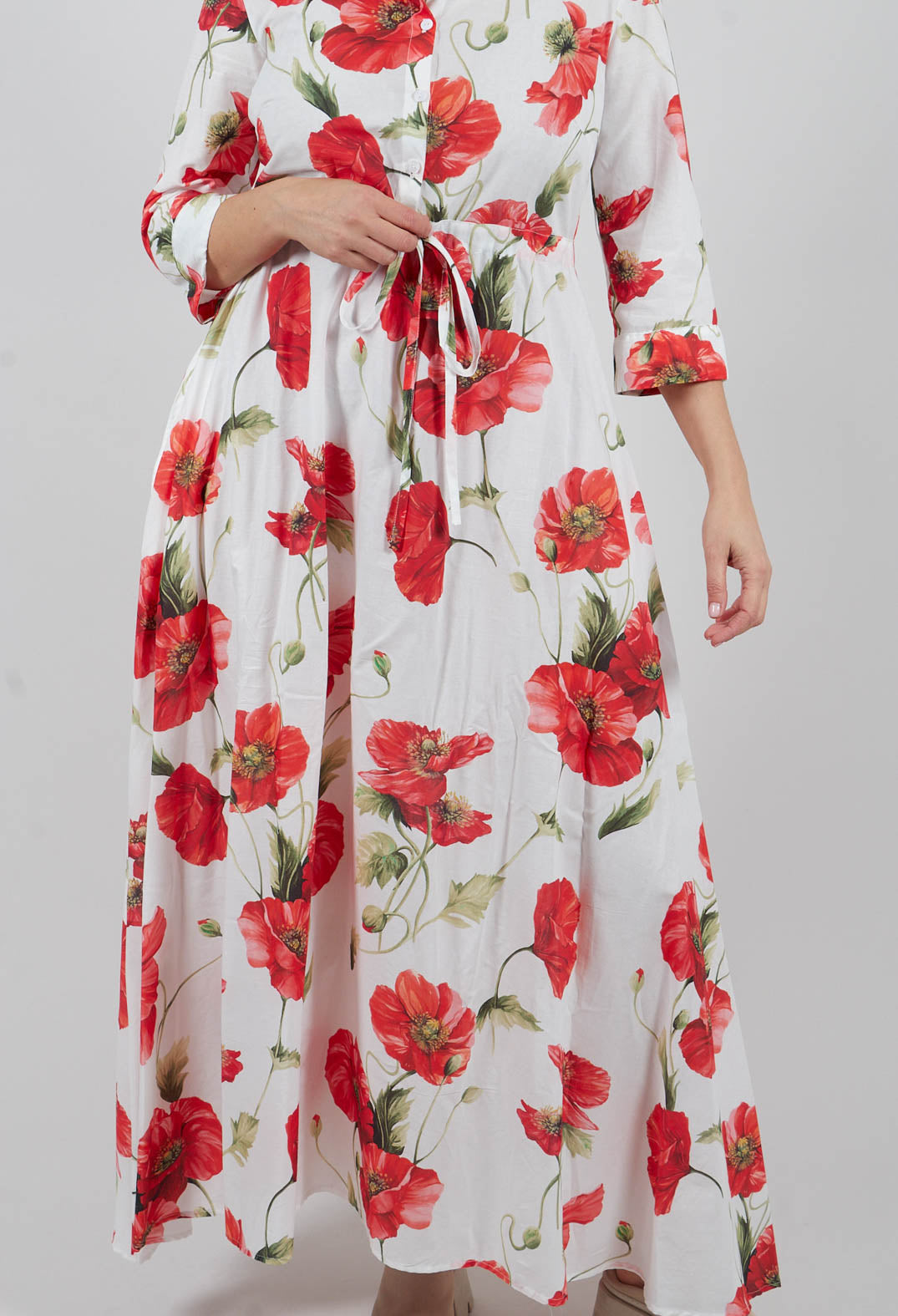 Margherita Dress in Papaveri Rossi