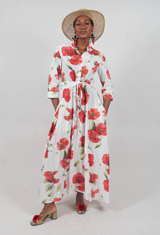 Margherita Dress in Papaveri Rossi