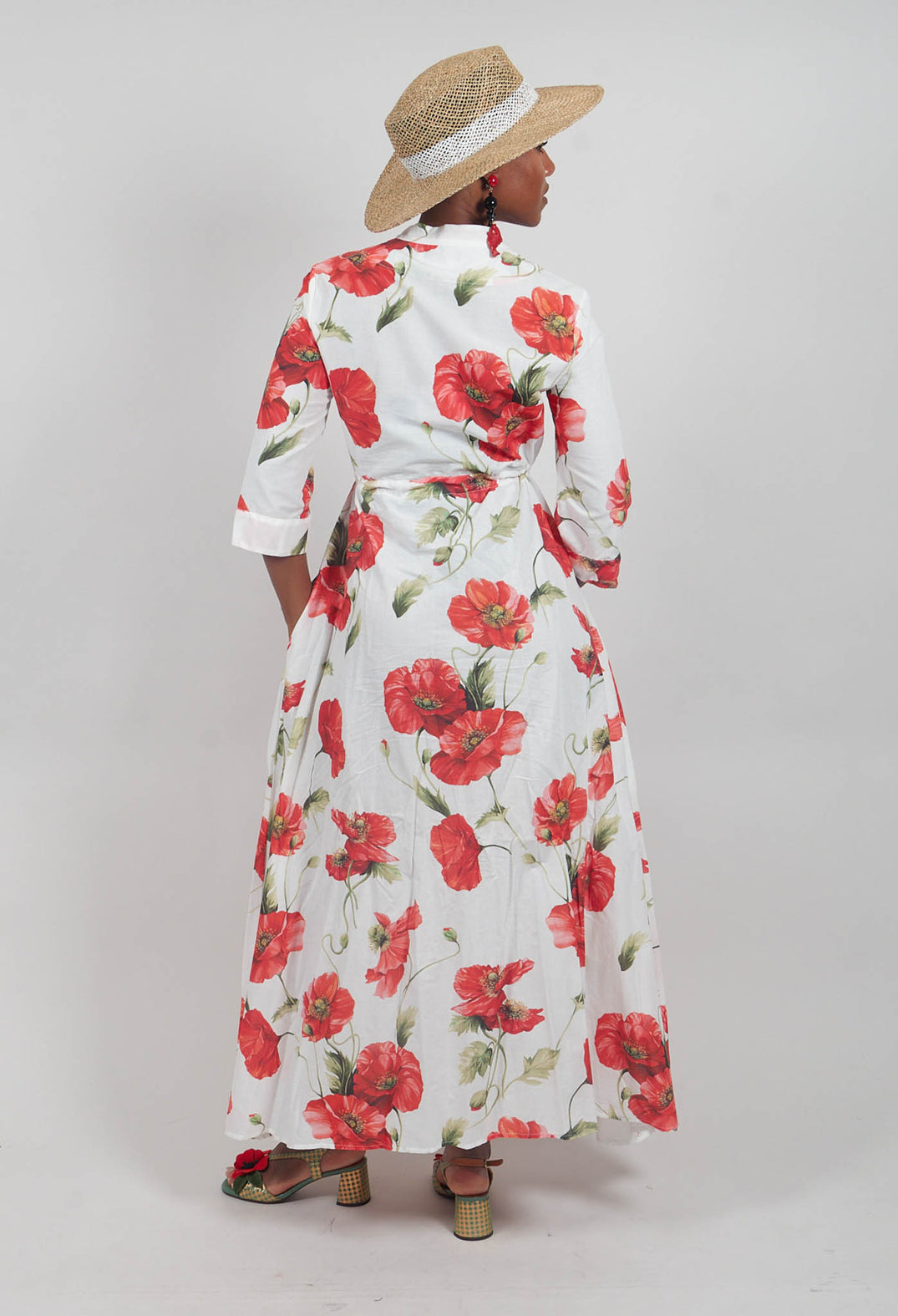 Margherita Dress in Papaveri Rossi