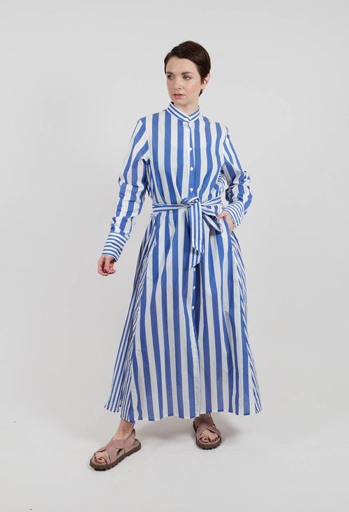 Sibell Dress in Riga Panna Blu