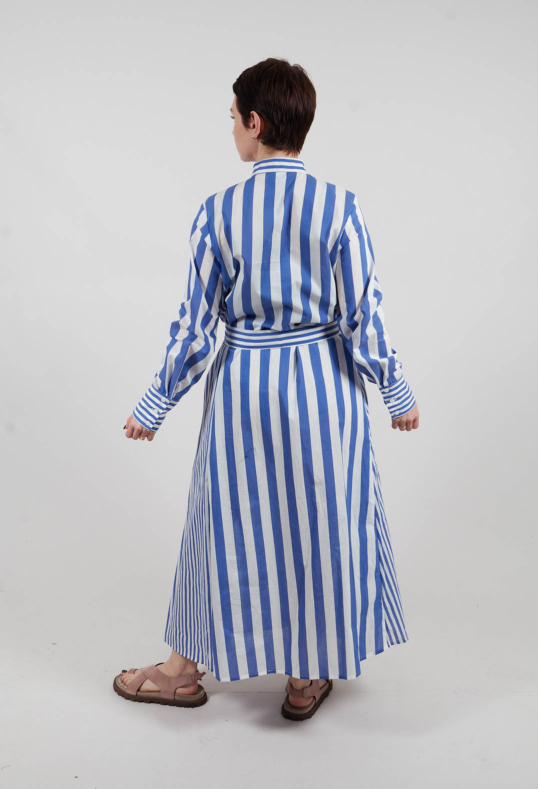 Sibell Dress in Riga Panna Blu