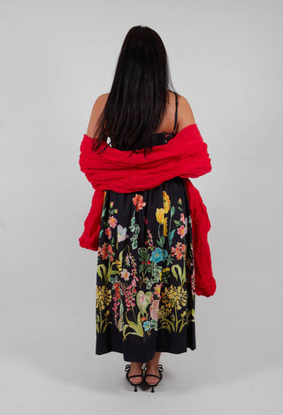 Tarante Dress in Botanico Fondo Nero