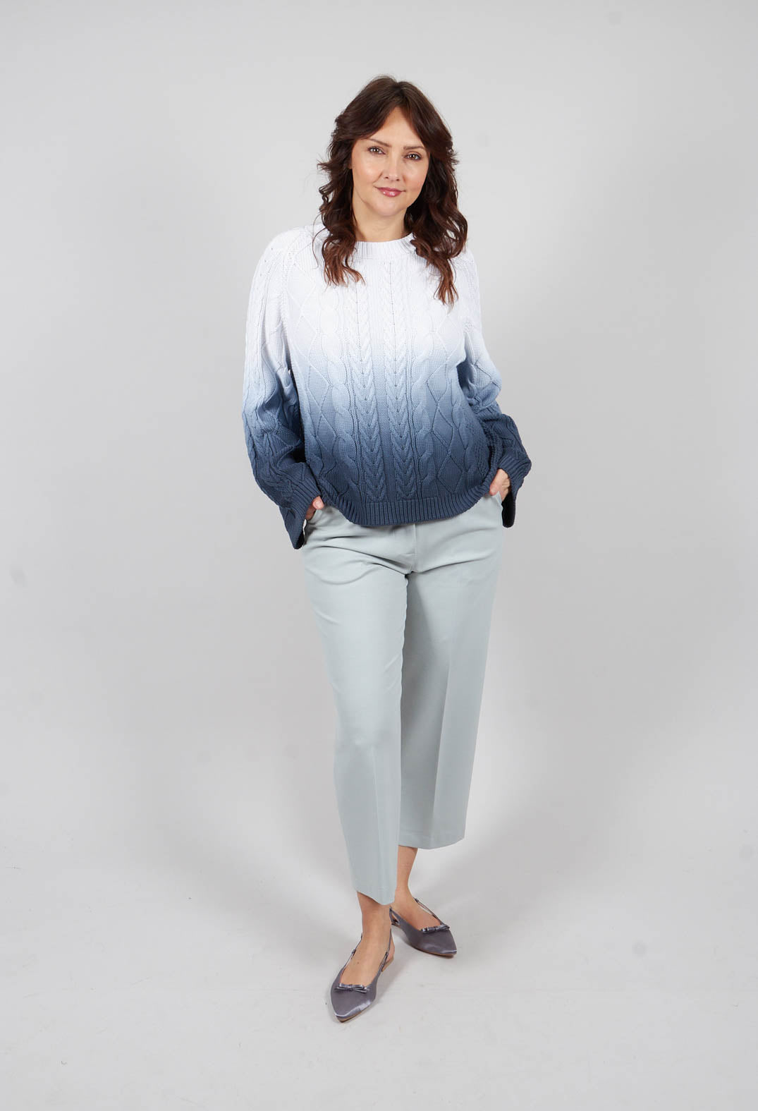 Willow Sweater in Blu Bianco