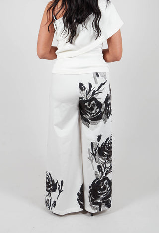 Zane Trousers in Fiore Bianco Nero