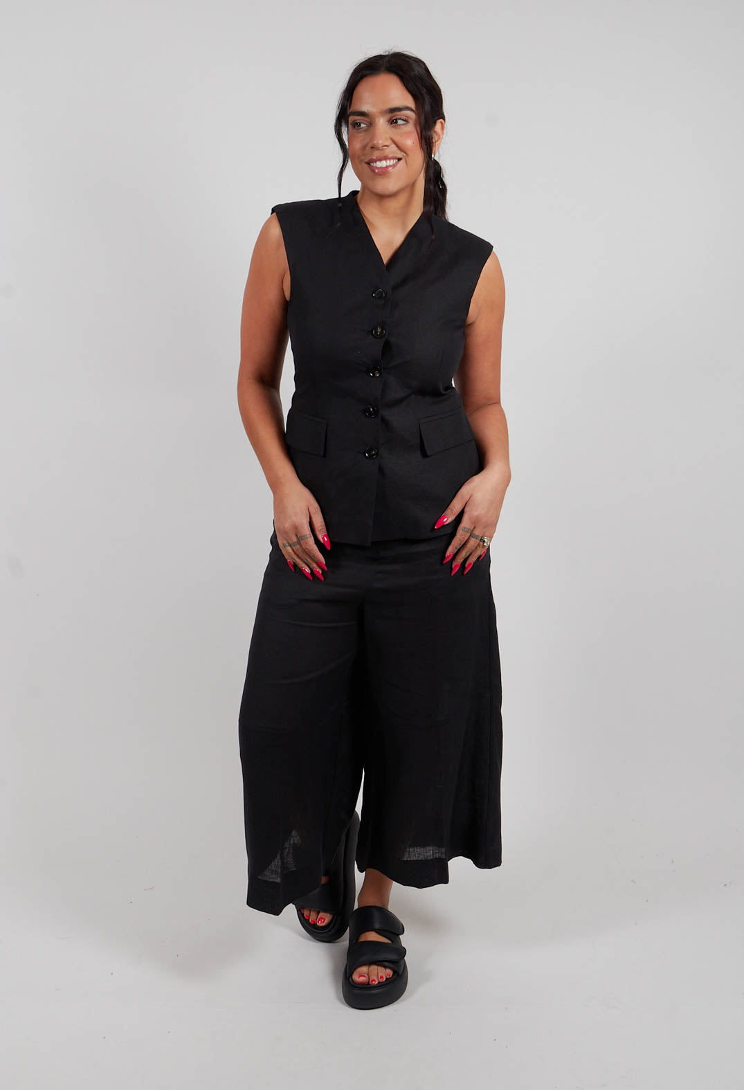Extra Wide Leg Trousers in Black