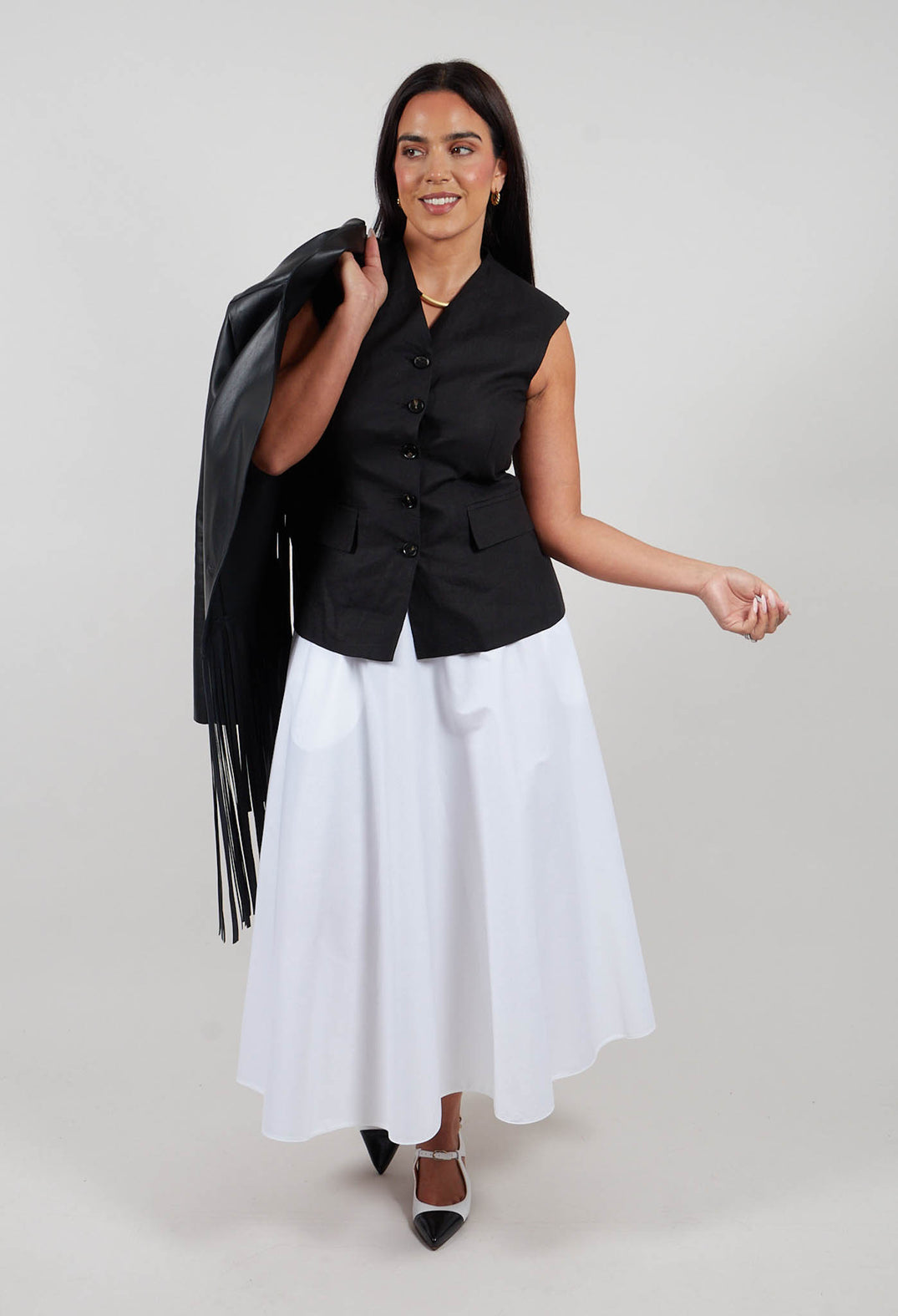 A-Line Skirt in White