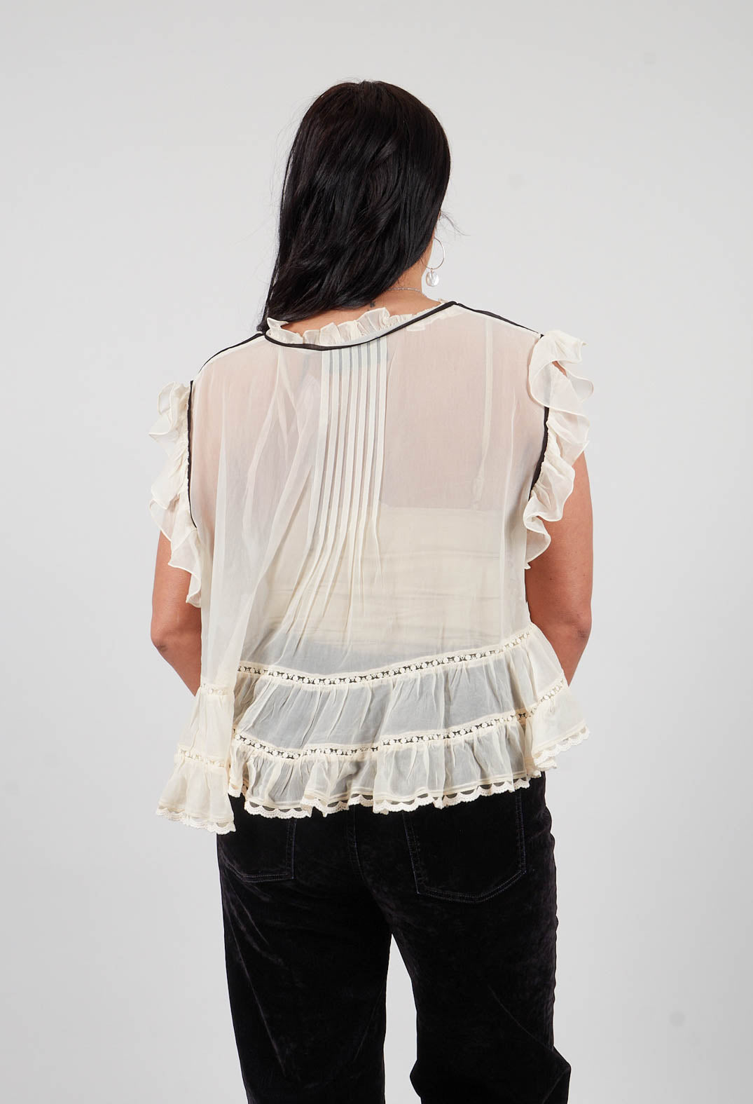 Bolly Top in Black Ecru