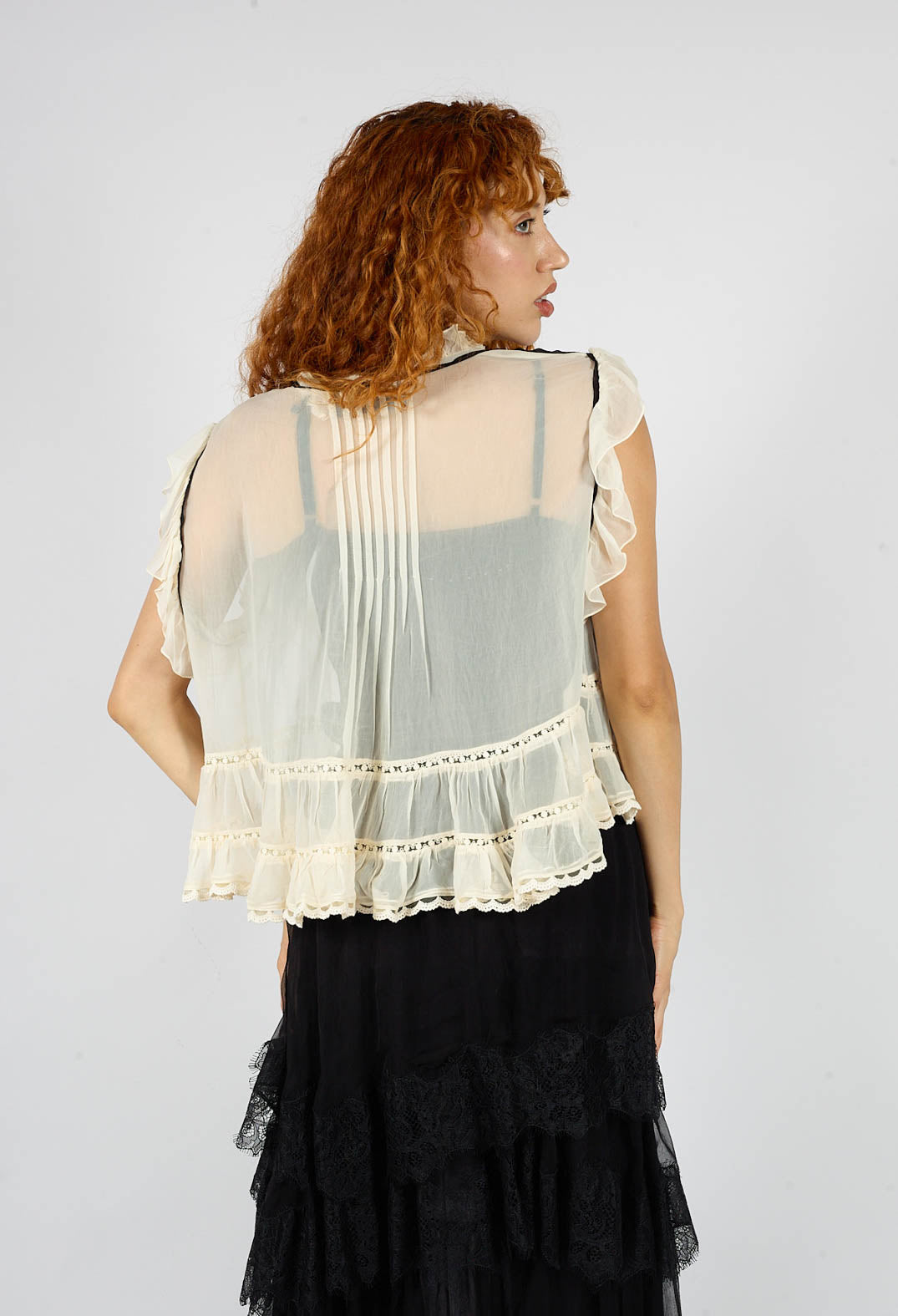 Bolly Top in Black Ecru