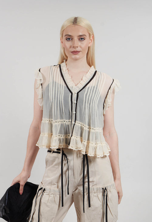 Bolly Top in Black Ecru