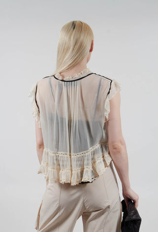 Bolly Top in Black Ecru