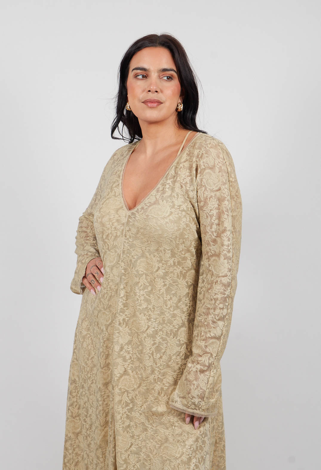 Dalhia Dress in Beige