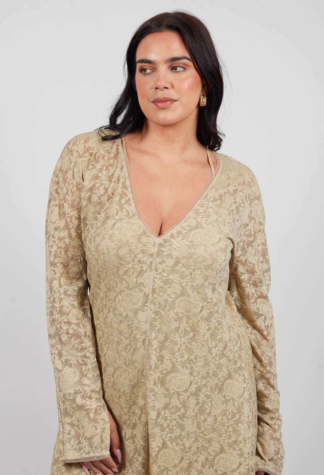 Dalhia Dress in Beige