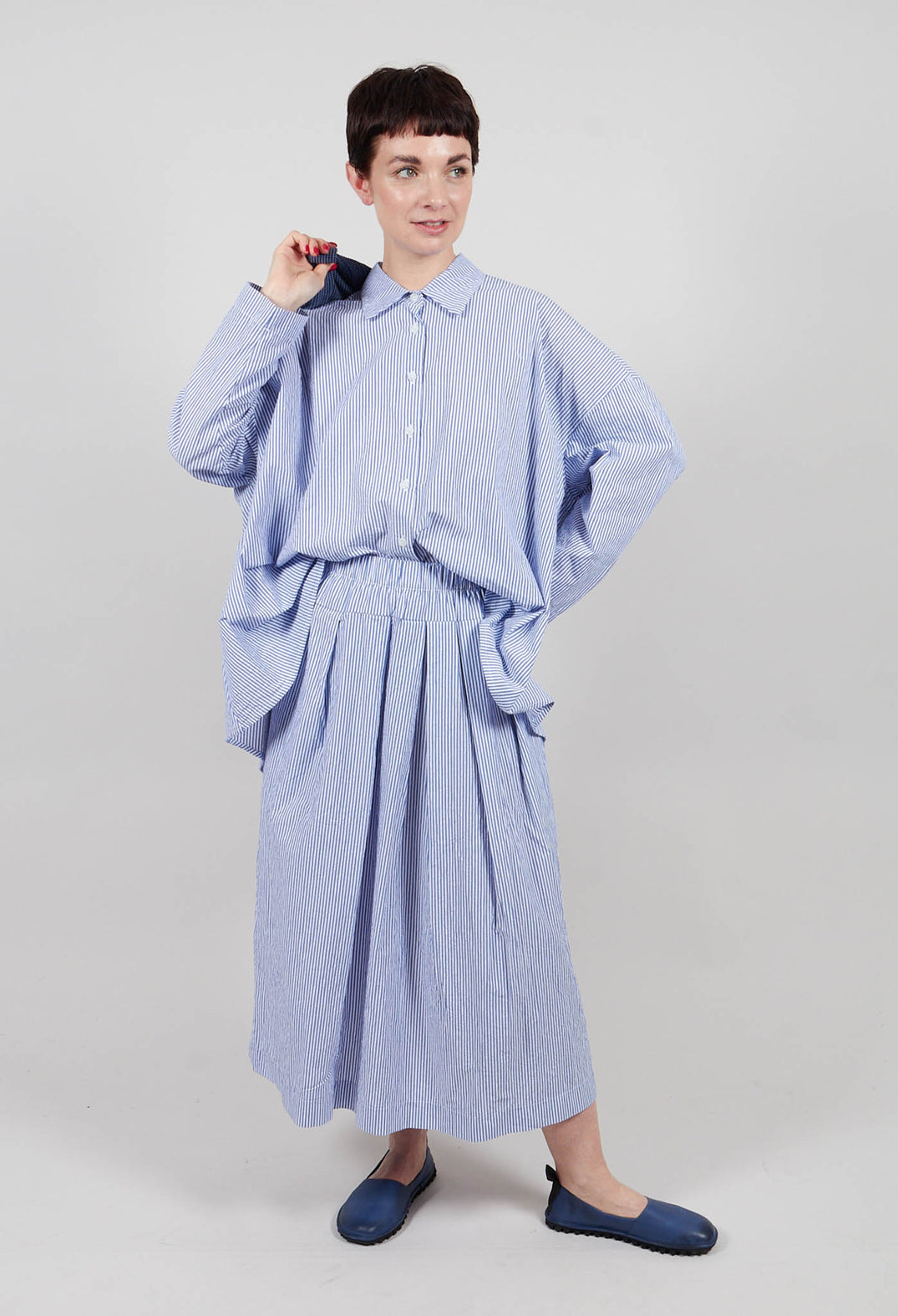 Accesa C Shirt in Azzuro Stripe