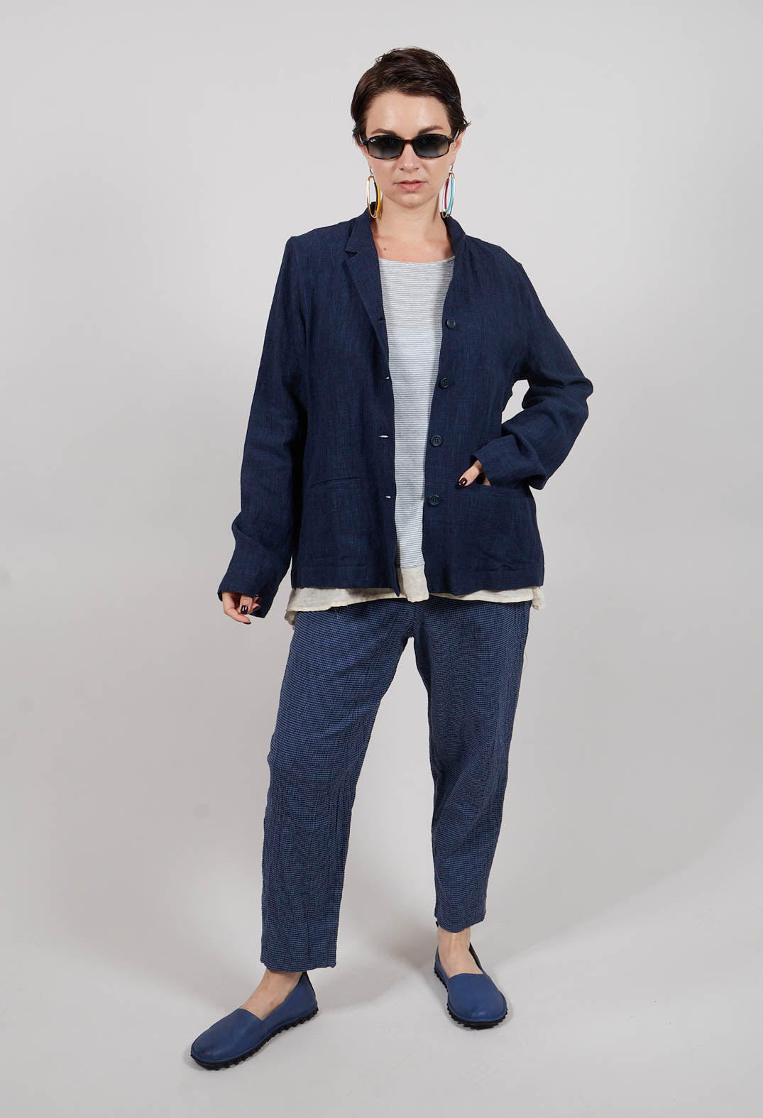 Terra Q Trousers in Quadretto Blue