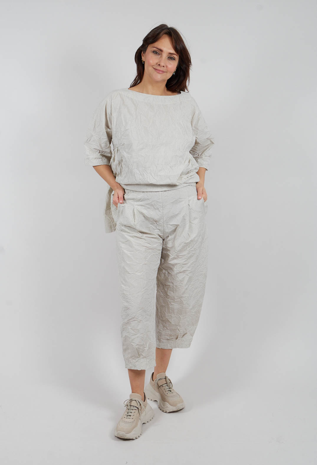 Bianco G Trousers in Calce Check